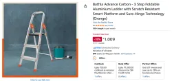 Bathla Advance Carbon 3‑Step Foldable Ladder