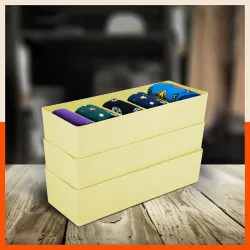 Bathla Drawer Organizers (Set of 3)- 5 Grids Lemon Color 
