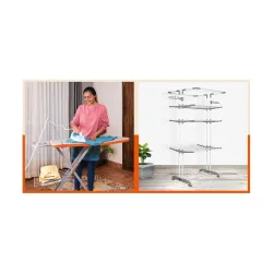 Bathla Ironing Board & 4-Level Drying Stand