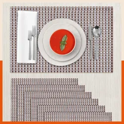 Bathla Matworks - ENOS Woven PVC Table mats/Placemats for Home Dining Table | Heat-Resistant, Reversible & Washable |