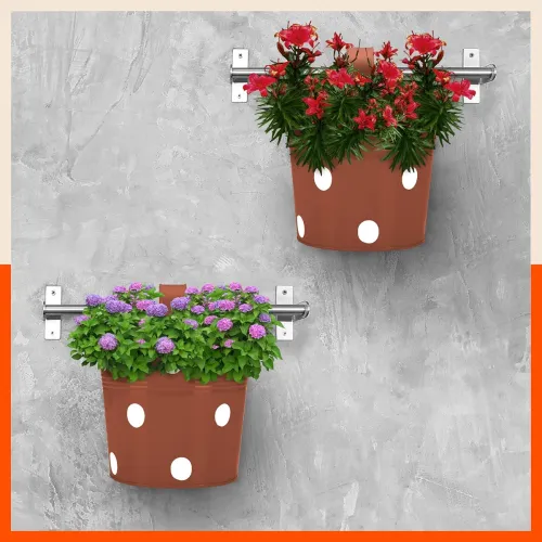 Image of Bathla Patio RUI Circular Hanging Metal Pot Holders/Planters for Home/Balcony/Garden |Corrosion Resistant with Detachabl