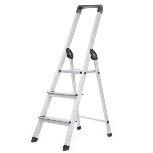 Image of Bathla Prime 3 Step Foldable Aluminium Ladder for Home with Multi-Utility Support Handle 