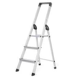 Bathla Prime 3 Step Foldable Aluminium Ladder for Home with Multi-Utility Support Handle 