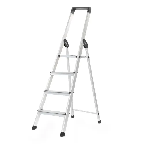 Image of Bathla Prime 4-Step Foldable Aluminium Ladder with Support Handle (Black)