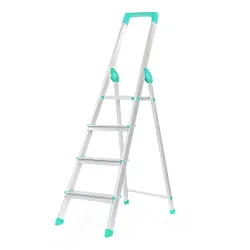 Bathla Prime 4 - Step Foldable Aluminium Ladder  with Multi-Utility Support Handle