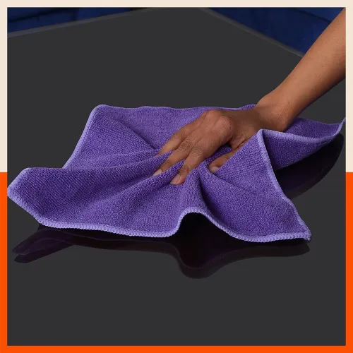 Image of Bathla Spic & Span Multi Purpose Micro Fiber Cleaning Cloth - 380 GSM: 40cmx40cm (Pack of 5 - Purple)