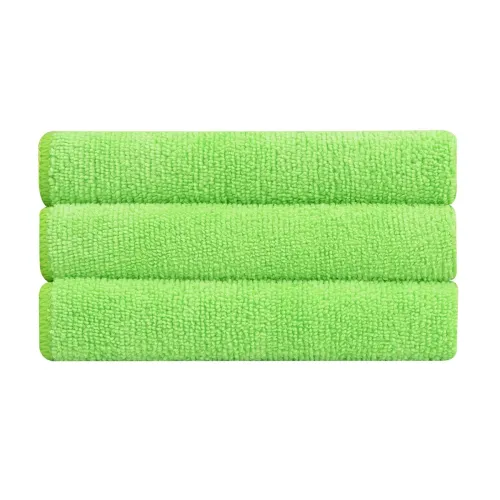 Image of Bathla Spic & Span Multi Purpose Micro Fiber Cleaning Cloth - 340 GSM: 60cmx40cm (Pack of 3 - Fluorescent Green)