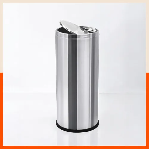 Image of Bathla Stainless Steel Swing Dustbin with Lid for Home