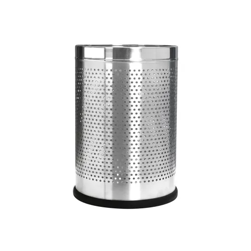 Image of Bathla Stainless Steel Perforated Open Dustbin - 8 Litres