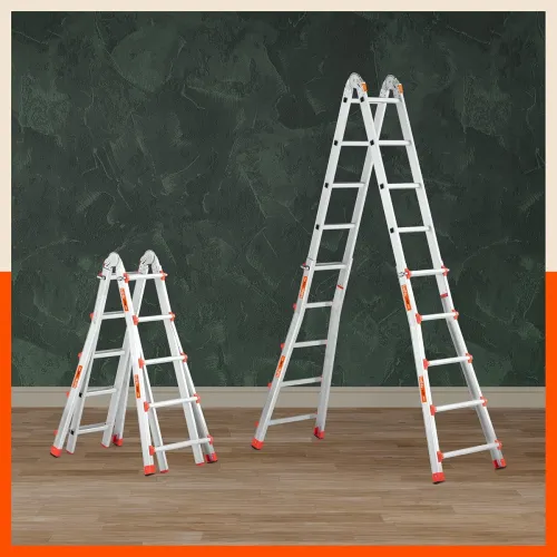 Image of Bathla X-Tend Apex 16.5 Ft Heavy Duty Aluminium Extension Ladder | 150 kg Capacity | Anti-Slip | Multipurpose A-Frame Fo