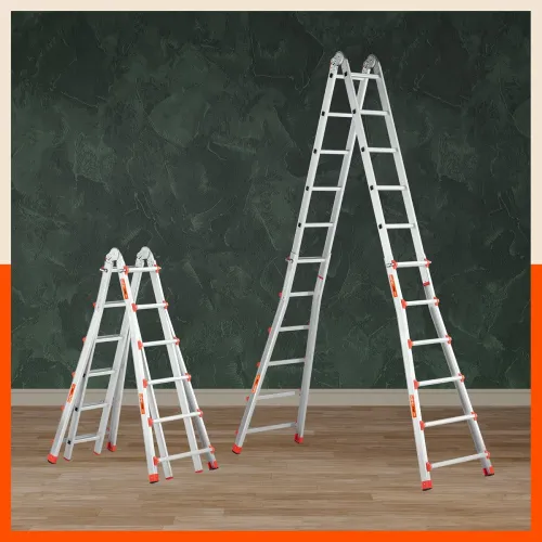 Image of Bathla X-Tend Apex 18.2 Ft Heavy Duty Aluminium Extension Ladder | 150 kg Capacity | Anti-Slip | Multipurpose A-Frame Fo