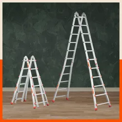 Bathla X-Tend Apex 18.2 Ft Heavy Duty Aluminium Extension Ladder | 150 kg Capacity | Anti-Slip | Multipurpose A-Frame Folding Ladder | Extendable to 5.6 m| for Home, Stairs, Indoor, Outdoor....