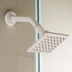 BATHONIX PVC White Colorful Shower Head Set Fixed Mount