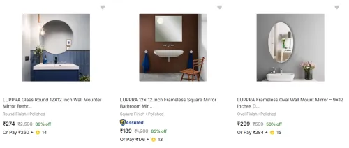 Image of Bathroom Mirrors Upto 89% Discount