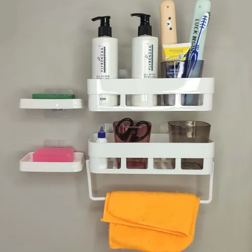 Image of Bathroom Shelf Wall Holder Storage Rack 