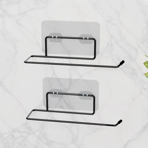 Image of Bathroom Towel & Roll Holder – Wall Mount, Pack of 2