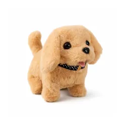 Battery Operated Walking and Barking Dog Toy for Kids, Backflip Puppy with Soft Plush Fur, Wagging Tail and Realistic Movement, Interactive Electronic Pet Gift for Children