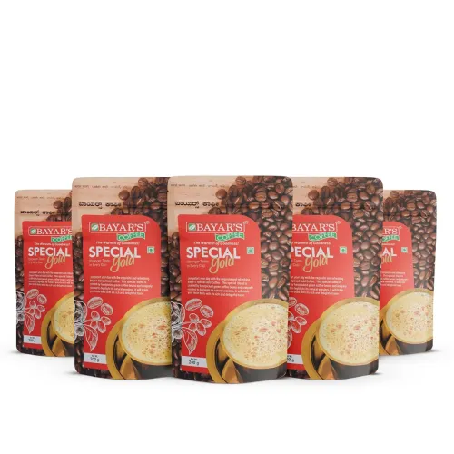 Image of Bayar's Special Gold Filter Coffee, 70% Coffee, 30% Chicory 200g, Pack of 5