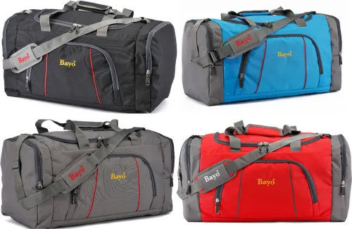 Image of bayo 50 L Hand Duffel Bag - Red Black Grey & T Blue Combo