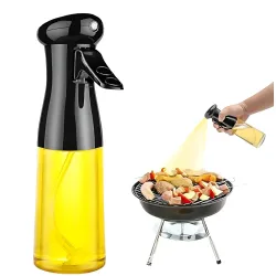 BAYTORA Oil Spray Bottle for Cooking, 200 ML Premium Glass Dispenser | Food Grade Refillable Sprayer, Leak Proof Oil Spritzer for Air Fryer, Salad, Baking & Frying