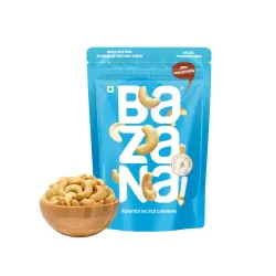 Bazana Premium Roasted Salted Cashews/Kaju, 170g | Perfectly Roasted Savory Nuts | Crunchy, Protein-Rich Healthy Snacks