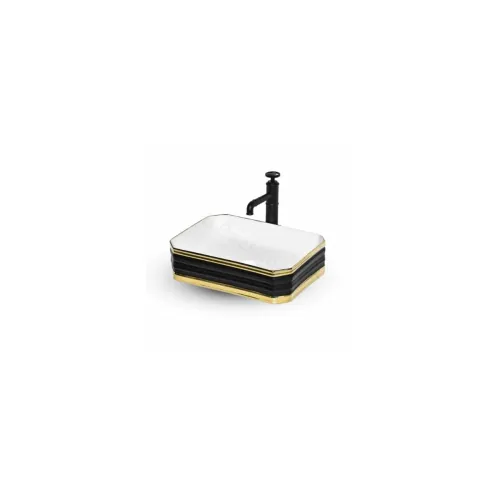 Image of B Backline Luxury Ceramic Tabletop Wash Basin Rectangle