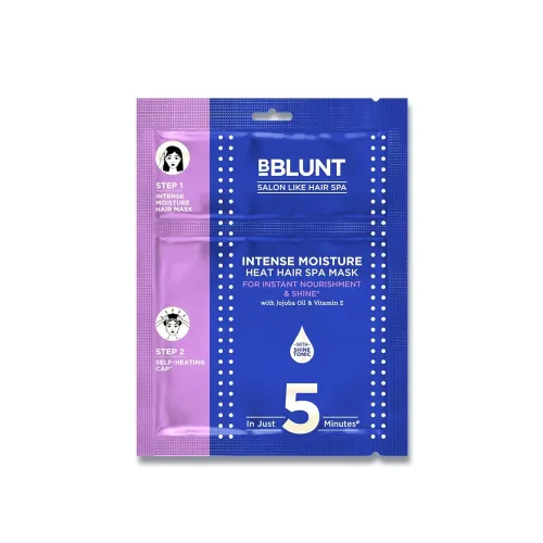 Image of BBLUNT Intense Moisture Heat Hair Spa Mask with Jojoba Oil & Vitamin E for Salon-Like Hair Spa at Home - 70 g