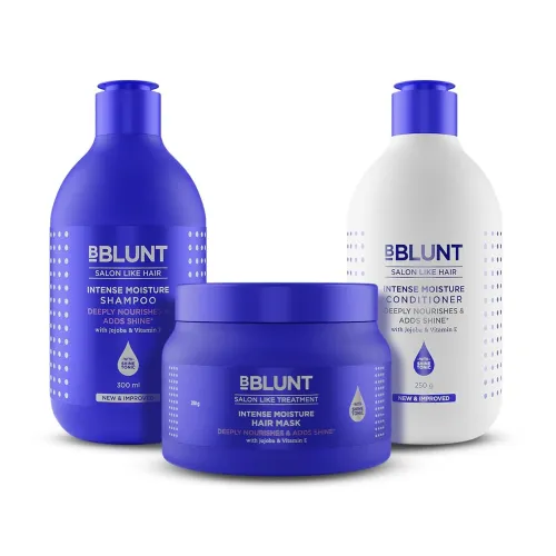 Image of Bblunt Intense Moisture Hair Care Combo 300ml + 250g + 250g