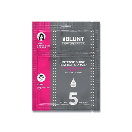 Image of BBLUNT Intense Shine Heat Hair Spa Mask with Rice & Silk Protein | For Salon-Like Hair Spa at Home | 70 g