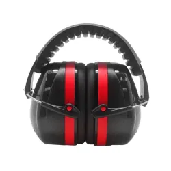 BDS Safety Premium Ear Muffs – NRR 26dB SNR 33dB Noise Reduction Headphones – Adjustable & Foldable Hearing Protection for Shooting, Construction, Studying, Sleeping (Red Black)