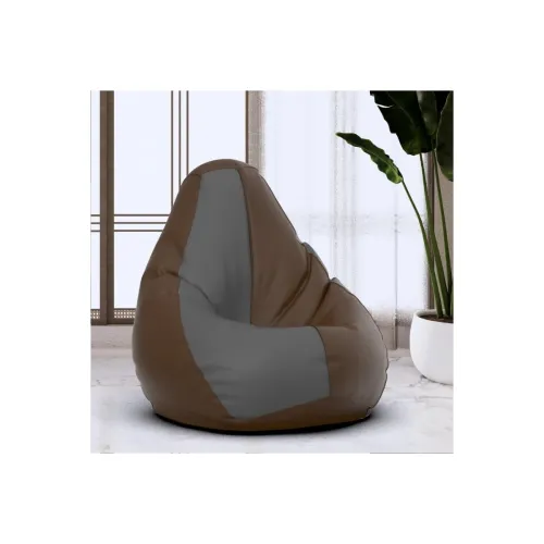 Image of Bean Bag Chair Cover 1XL Premium Leatherette Brown Grey