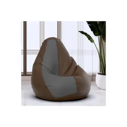 Bean Bag Chair Cover 1XL Premium Leatherette Brown Grey