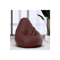 Bean Bag Chair Cover | Size: 0XL | Color: Maroon | Without Beans | Premium Leatherette Cover (CMF 0490)