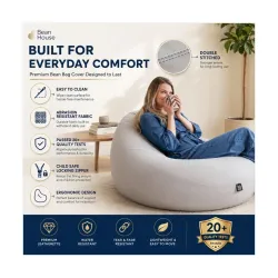 Bean Bag Chair Cover | Size: 2XL | Color: Brown Maroon | Without Beans
