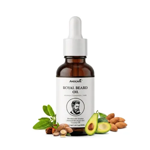 Image of Beard Growth Oil for Men Faster & Thicker Beard Almond & Rosemary Oil Natural Herbs Reduces Patchy Beard