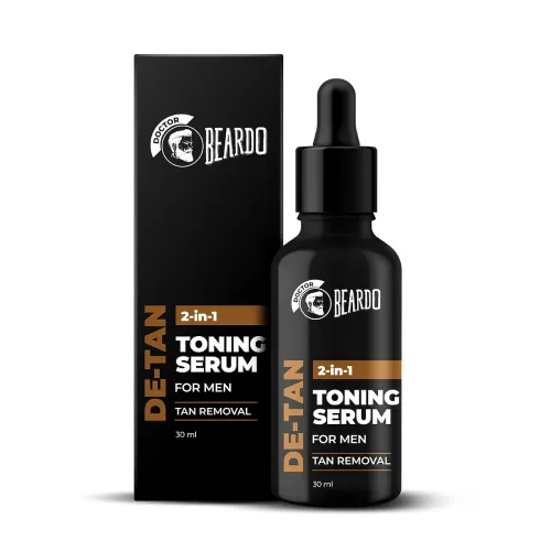 Image of Beardo 2-in-1 Detan Serum + Toner For Men, 30ml | Face Serum For Men | De tan Serum with AHA & Plant Collagen | Brighten