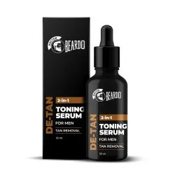 Beardo 2-in-1 Detan Serum + Toner For Men, 30ml | Face Serum For Men | De tan Serum with AHA & Plant Collagen | Brighten