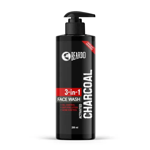 Image of Beardo 3-in-1 Activated Charcoal Face Wash 200ml