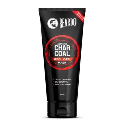 Beardo Activated Charcoal Peel Off Mask for Men, 100g | Charcoal Face Mask for Glowing Skin | Detoxing Facial Kit for Me