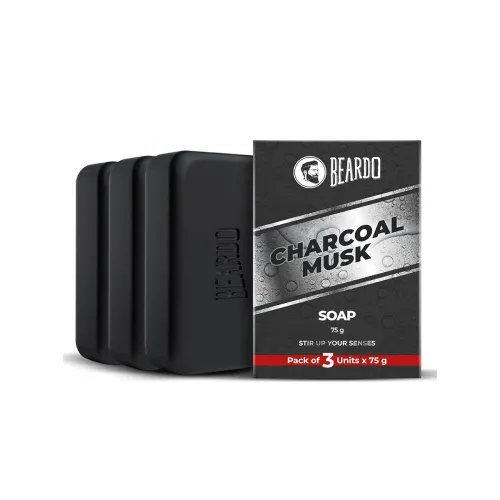 Image of Beardo Activated Charcoal Musk Soap for Men, Po3