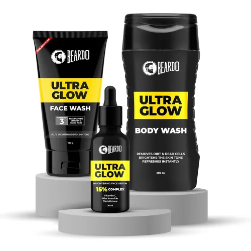 Image of Beardo Alpha Glow Up Kit for Men – Bodywash, Face Serum & Facewash 