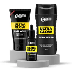 Beardo Alpha Glow Up Kit for Men – Bodywash, Face Serum & Facewash