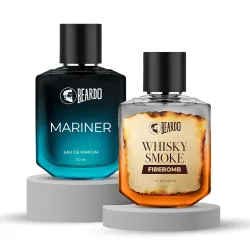Beardo AquaFlame Perfume Set- Mariner & Whisky Smoke Firebomb Perfume for Men (50ml x 2) | Long Lasting Fragrance | Long
