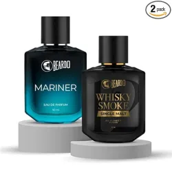 Beardo AquaSmoke Perfume Set- Mariner & Whisky Smoke Single Malt Perfume for Men (50ml x 2) | Long Lasting Fragrance | L