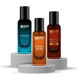 Beardo AquaSmoke Trio Collection- Mariner,Whisky Smoke & Whiskey Smoke Bourbon Perfume for Men (20ml x 3) | Long Lasting