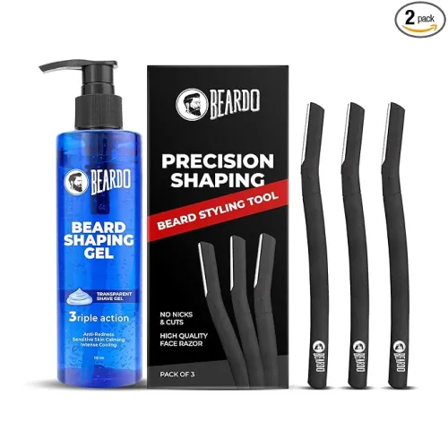 Image of BEARDO Beard Styling Tool & Beard Shaping Gel 110ml | Shaving gel with Anti-Redness, Calming, Intense Cooling | Suitable
