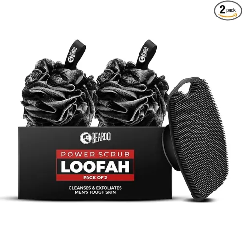 Image of Beardo Power Scrub Loofah & Silicone Body Scrubber for Men | Deep Exfoliation, Dead Skin Removal & Full Body Cleansing |