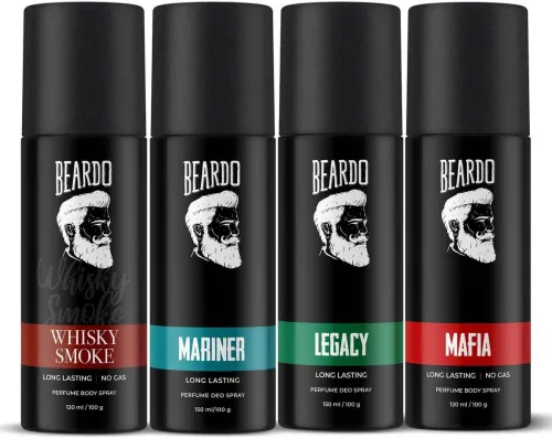 Image of Beardo Deo Set for Men (Pack of 4, 540 ml – Whisky Smoke, Mariner, Mafia, Legacy)