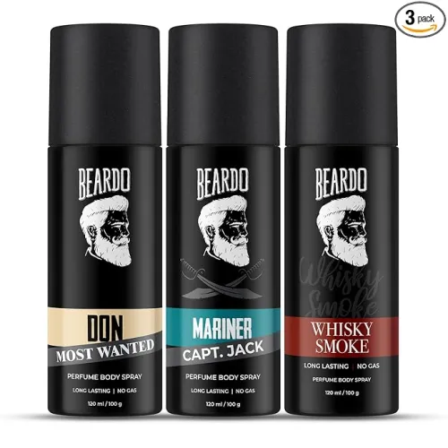 Image of Beardo Don, Mariner Captain Jack & Whisky Smoke Body Spray Set for Men | Deodorant Perfume Body Spray | Citrus, Aqua & W