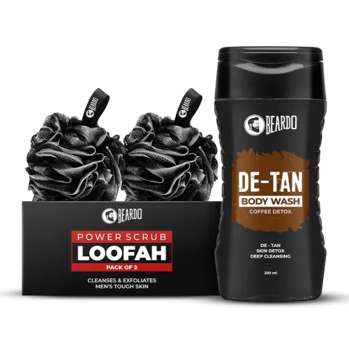 Image of Beardo DeTan Body Wash & Power Scrub Loofah